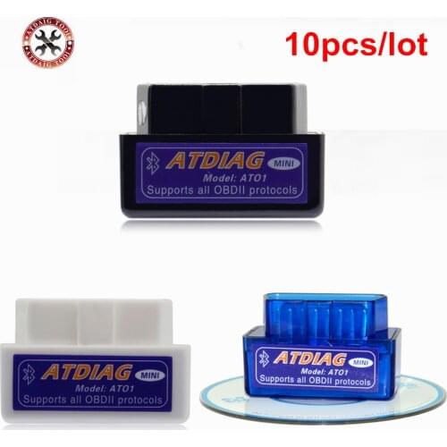 10pcs/lot V2.1 ELM327 Bluetooth Supports Multi-Protocols Auto OBD2 Code Reader ATdiag ELM 327 Supports Android OBD Tool