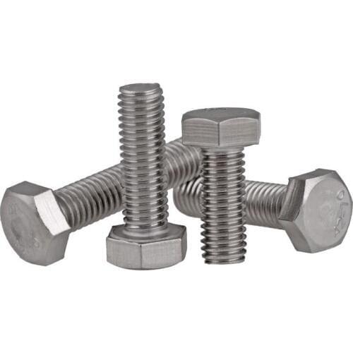 10pcs Stainless steel outer hexagon bolt All teeth screw M10*16/20/25-50 mm