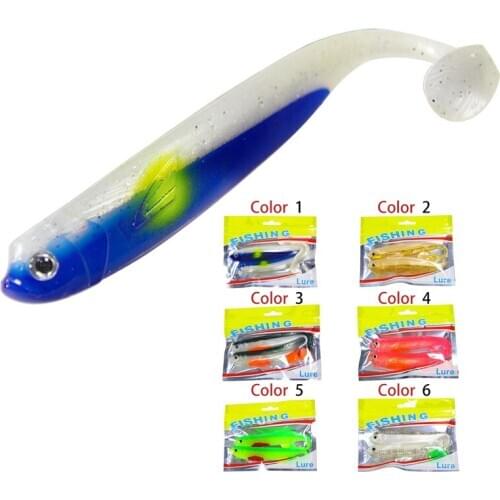 2pcs/lot New Big 15.9g 15cm Vivid Handmade Worm Soft Lures Artificial Fishing Bait Jig Head Fly Fishing Silicon Rubber Fish