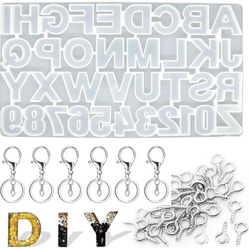 33Pcs English Alphabet Epoxy Resin Molds Mixed Style Silicone Casting Molds For DIY Jewelry Making Findings Supplies Accessories