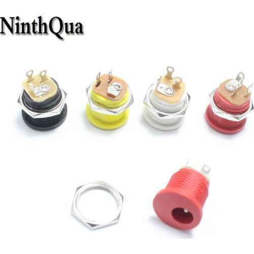 4pcs DC-022 5.5*2.1mm / 5.5x2.1mm DC Power Plug Socket Connector With Nut Panel Mounting Jack Adaptor Red Black Yellow White