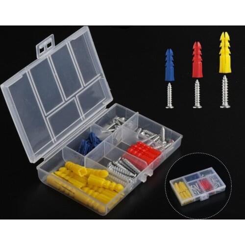 60pcs Plastic Expansion Screw Drywall Anchor Set Self Tapping Screws M5 M6 M8 Stainless Steel Expansion Tube Hardware Fasteners