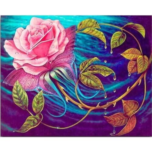 AB Drills 5D Diamond Painting Full Round DIY Cross Stitch Pattern Rhinestone Embroidery Kits Arts Wall Sticker Dazzling Flower
