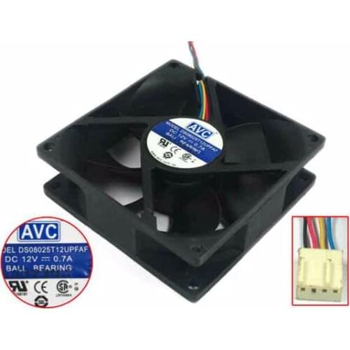 AVC DS08025T12UPFAF Server Cooling Fan DC 12V 0.7A 80x80x25mm 4-wire