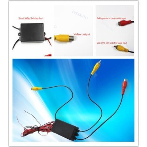 Car Parking Camera Video Channel assisstance Converter Switch two -way Camera parking Video Control Box for 12 car RCA plug
