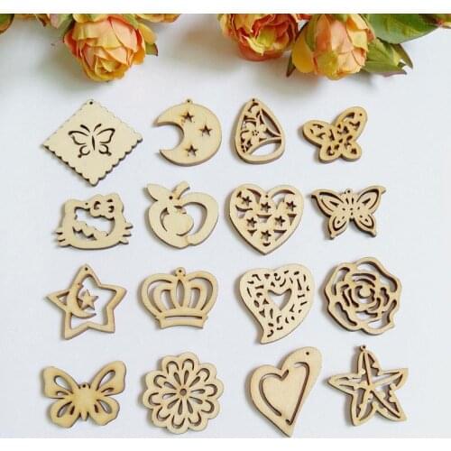 40pcs Random Mixed Wooden plaque Sewing Scrapbooking Wooden Buttons for Craft Accessories Decorative Buttons Flatblck Botones