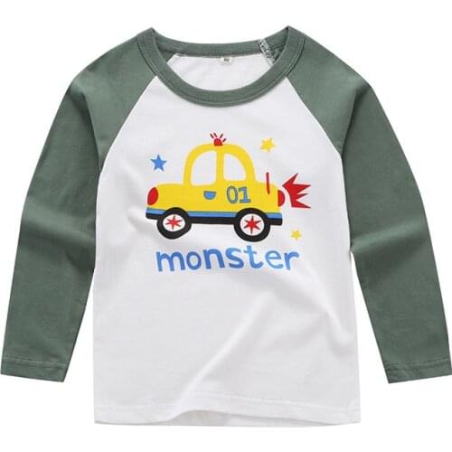 ZWY1267 Children Clothing Boys Girls Kids Toddler Baby T Shirt Cotton Long Sleeve T-shirt Kid Boy Tops 2-7 Years Shirt Autumn