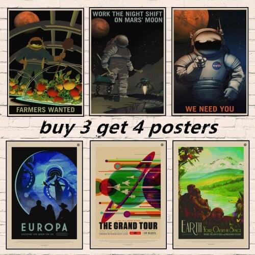 Astronaut Space Dreaming Printed Painting Pictures Vintage Posters and Prints Wall Art Sticker for Living Room Home Bar Decor