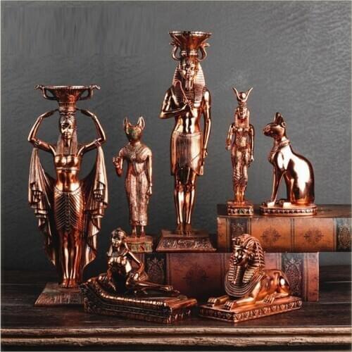 CREATIVE ANCIENT EGYPT TUTANKHAMUN PHARAOH ART SCULPTURE BEST CLEOPATRA FIGURINE RESIN CRAFTS DECORATIONS FOR HOME R3698