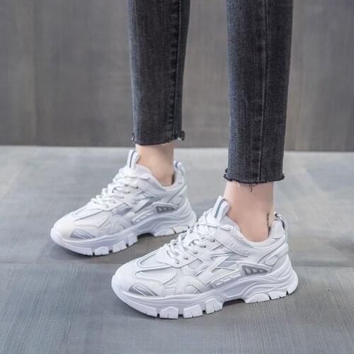 Spring Summer Mesh Women Sneakers Solid Casual Ladies Vulcanize Shoes Woman Sewing Lace Up Sports Footwear LAASIMI Fashion New