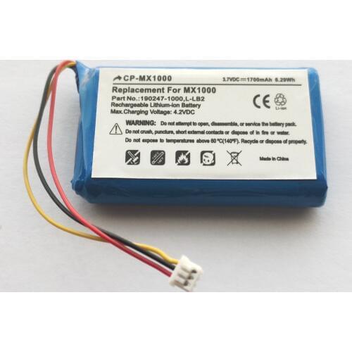 3.7V 1700mAh Li-ion Battery for Logitech M-RAG97, MX1000 Wireless Mouse Rechargeable Accumulator Replacement L-LB2, 190247-1000