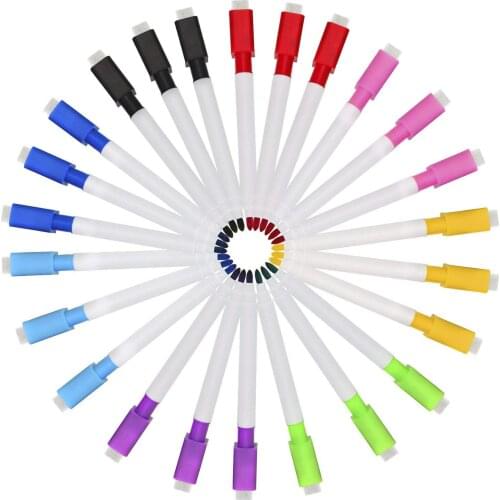 10pcs Magnetic Whiteboard Marker Pen Kids Drawing Pens White Board Pen Dry wipe Eraser Fine Nib Pen Eraser Rubber Fridge Magnet