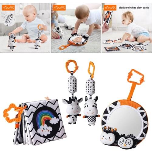 Cartoon Animal Cloth Book Baby Rattle Wind Chime Soft Cloth Book Newborn Stroller Hanging Ornaments