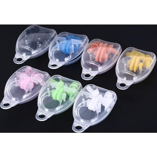 Swimming Soft Earplugs Nose Clip Waterproof Soft Silicone Swim Dive Supplies Case Protective Prevent Water Protection Ear Plug