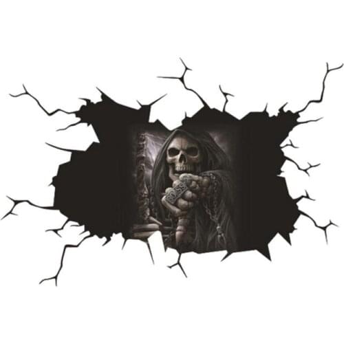 Halloween Family Grim Reaper Sticker Decoration Sticker Horror Stickers Skull 3D Car Sticker Car Window Home Decoration Decal