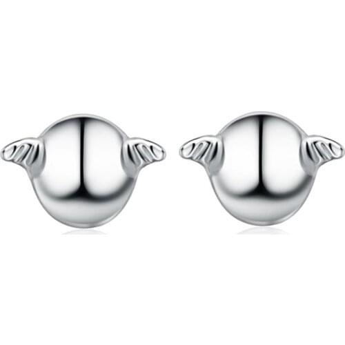 New arrival stud earrings for women white gold color fashion wedding jewelry cute animal shape wholesale high quality Trendy