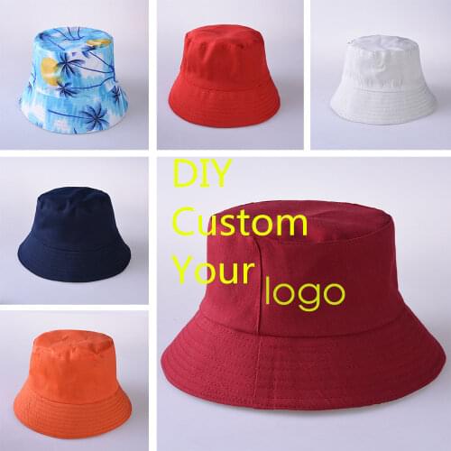 Free Custom LOGO Design Bucket Hat Kids Summer Bucket Cap k pop Bob Hat Fishing Fisherman Hat For Boys Girls