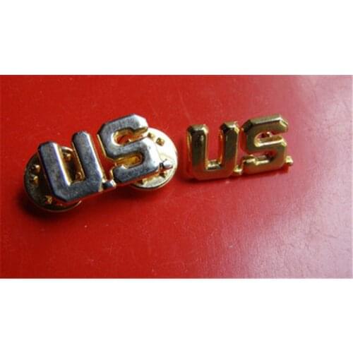 A Pair of WW2 us Army Officer U.S. Collar Pin Brooch Metal Badge Pins Collectible Insignia Collection Accessories Christmas Gift