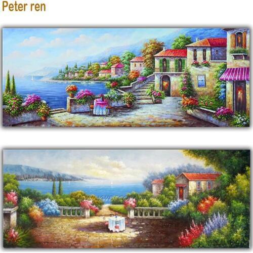 Peter ren diamond painting cross stitch Round/Square diamond Mosaic Rhinestone Full icon diamond embroidery "Beach House Garden"