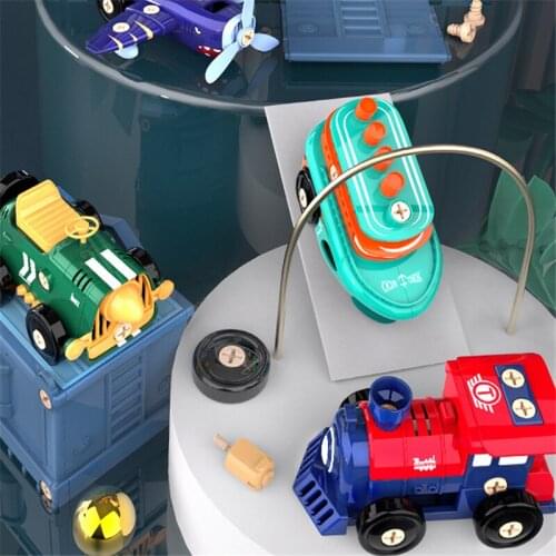 Nut Disassembly Electric Retro Car Train Airplane Ship Kids Screw Nut Combination Creative Screw Disassembly Toys Education Toys