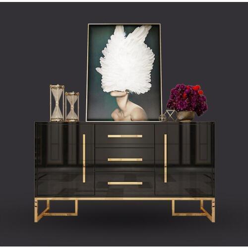 Light luxury dining side cabinet simple post-modern living room dining room side cabinet paint multifunctional storage cabinet m