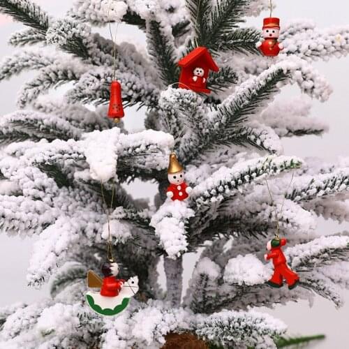 Christmas wooden painted puppet Pendant Christmas present Party Gift home decoration ornaments home modern 2021 new resin