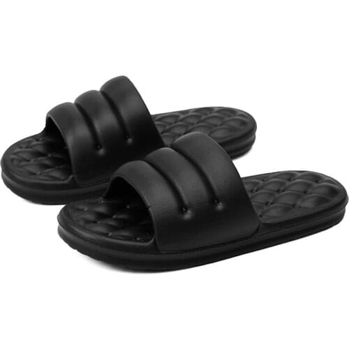Men Slippers Simple Shoes Non-slip Bathroom Slides Flip Flops Indoor Summer Mens Toe Flats Fashion Solid Color Soft Slippers