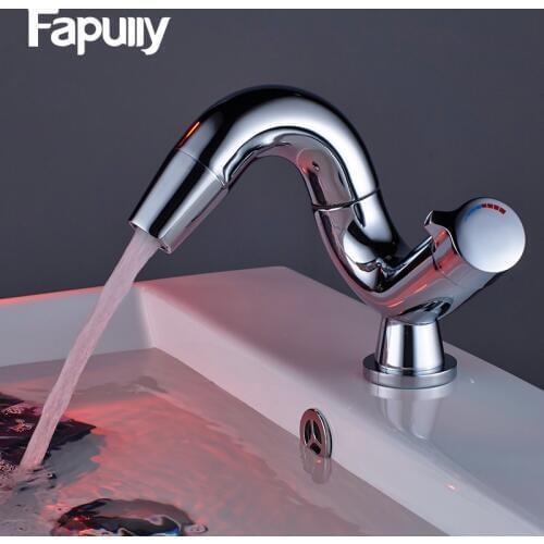 Fapully Basin Faucet Single Handle 360 Rotate Basin Mixer Tap Cold And Hot Water Tap Bathroom Sink Faucet Bath Torneira 269