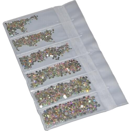 1728pcs SS4-SS12 Mix Sizes 3D Non HotFix FlatBack Crystal Glass Nail Rhinestone Glitter Strass Nail Art Rhinestone Decorations