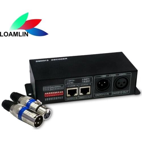 RGB RGBW 3CH 4CH DMX512 LED Decoder With Digital Display DMX to PWM 3CH*8A 4CH*4A Led Strip Dimmer DC12V~24V