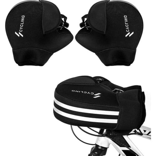 Winter Bike Handle Cover Mountain Road Bicycle Thicken Windproof Warmth Riding Cold Gloves Plus Velvet Handlebar Gloves Muffs