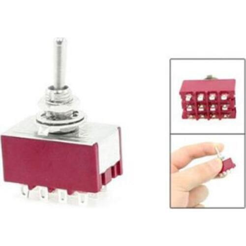1pcs 6A/125VAC 2A/250VAC 12 Pin 4PDT ON/ON 2 Position Mini Toggle Switch LW