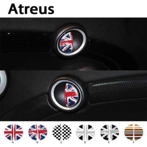 Atreus 2pcs 3D Car-styling Car door handle Interior decoration stickers For Mini Cooper R56 R50 R53 F56 F55 R60 R57 Accessories
