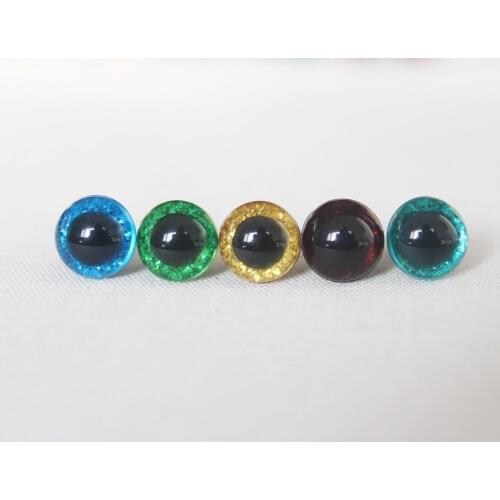 20pcs/lot 10mm round colorful crystal safety glitter toy eyes + washer =glitter--color option