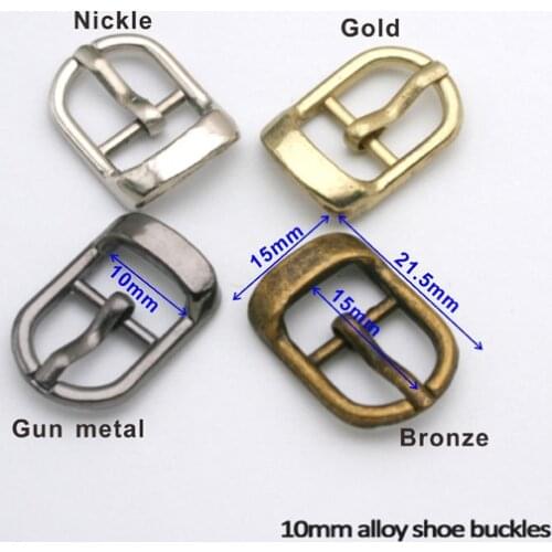 40 pcs / lot BK-005 multiple color alloy small metal 10mm shoe buckle watch buckle pin belt buckle bags buckle free shipping