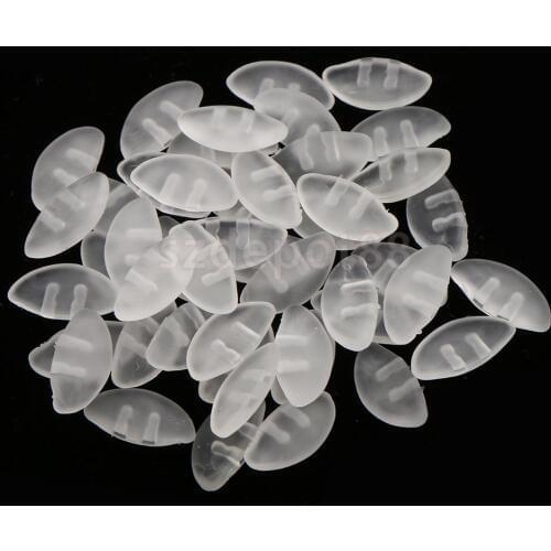 50 Pairs Non-Slip Push Silicone Nose Pads For Glasses Spectacles Eyeglass Plastic Frames Replacement Repair Tools Clear Black