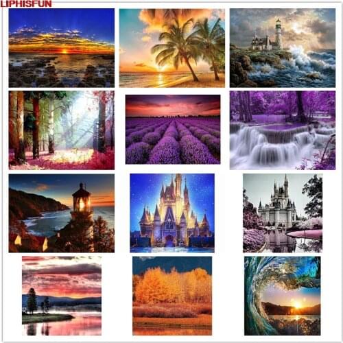 5D Full Drill Diy Diamond Painting Scenery Cross Stitch Resin Square/round Diamond Embroidery landscape Home Decoration