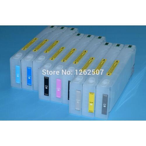 700ml*9colors per set refill ink cartridges For Epson 7890 9890 7908 9890 Printer with two chip resetter