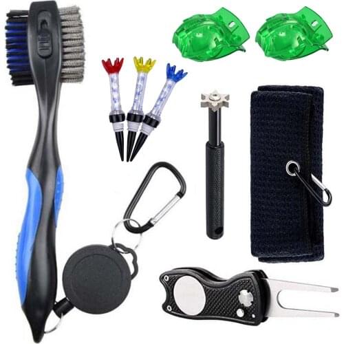 Gof Accessories Golf Club Brush Golf Groove Cleaning Brush 2 Sided Golf Putter Wedge Ball Groove Cleaner Kit Cleaning Tool