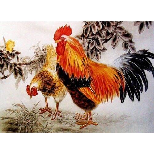 New Full Round /Square Diamond Embroidery Sale 5D DIY Diamond Painting Flower cock Diamond Mosaic Cross Stitch Wall Decor FG1279
