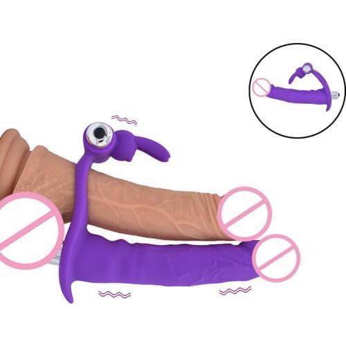 Anal Plug Dildo Vibrator with Ring On Penis G-spot Stimulator Vibrating Butt Plug Anal Sex Toys For Men Women Dildo Masturbator