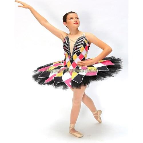Custom Made Clown Role Ballet Tutus Plate Tutu,Venice Harlequinade Ballet Costumes Dress Dancing Wear Performance