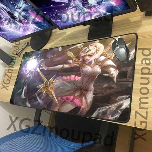 XGZ Customized Large Gaming Mouse Pad Black Lock Edge Cartoon Magic Girl Lux Computer Desk Mat Speed Non-slip Carpet Washable