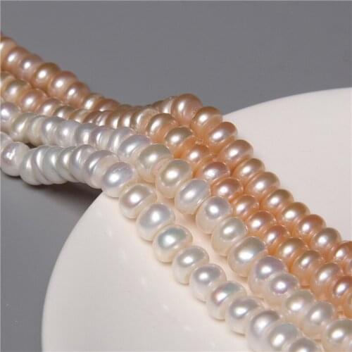 8-9MM 100% Real Natural Pearl Bead Freshwater White Bread Pearl Loose Bead For Jewelry Making DIY Bracelet 14" Accessories Gifts