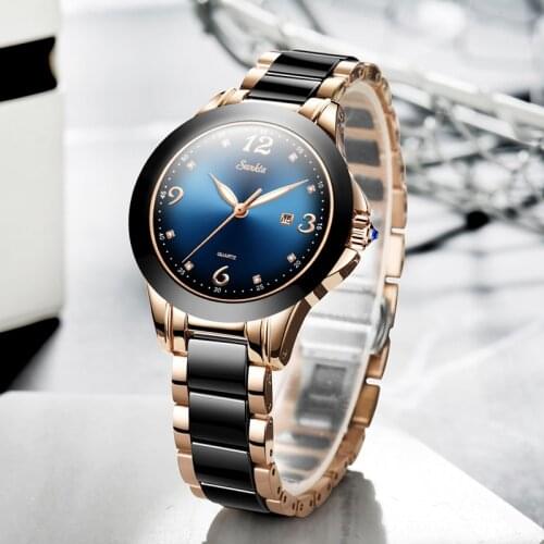 LIGE Brand SUNKTA Fashion Womens Watches Ladies Top Brand Luxury Ceramic Quartz Watch Women Waterproof Bracelet Clock Gift 2020