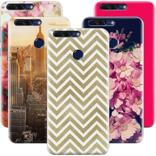 Floral back cover for Huawei Honor V9 case beautiful Floral printing painted case for Huawei Honor 8 Pro soft TPU case