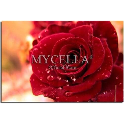 Flowers 5D DIY Diamond Painting Cross Stitch Red Rose Diamond Mosaic Needlework Full Round Diamond Embroidery Home Decor Crafts