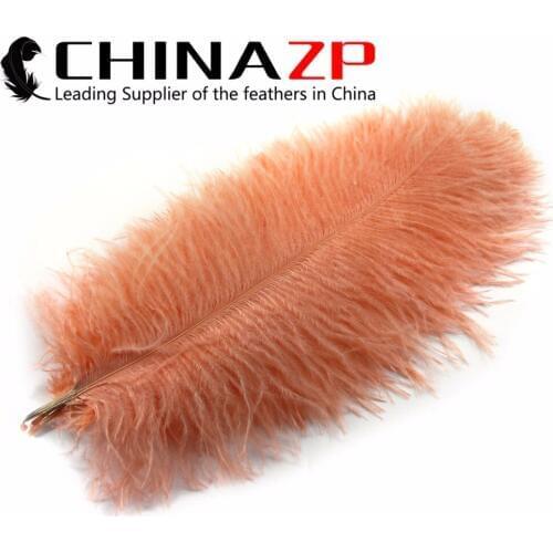 CHINAZP Factory 10"-12" (25-30cm) Length 100pcs/lot Selected Good Quality Champagne Dyed Ostrich Feathers