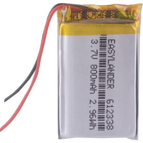 High quality 612338 3.7V 800mAh Rechargeable li-Polymer Li-ion Battery For Video Recorder Intego VX 760 DVR TeXet da 4V