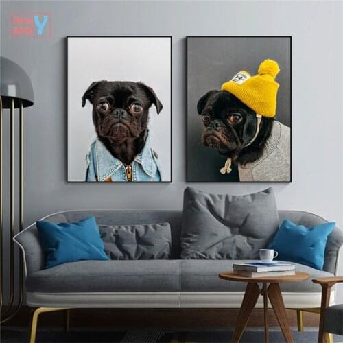 Cute Animal Print Wall Decoration Office Painting Canvas Art Funny Wall Prints Pet Dog Pictures For Living Room Home Decoration